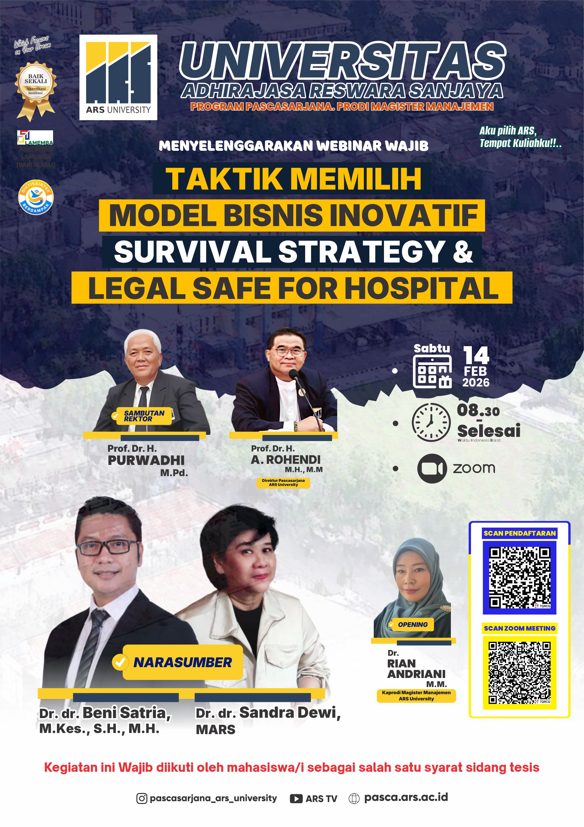 “Taktik Memilih Model Bisnis Inovatif: Survival Strategy and Legal Safe for Hospital"