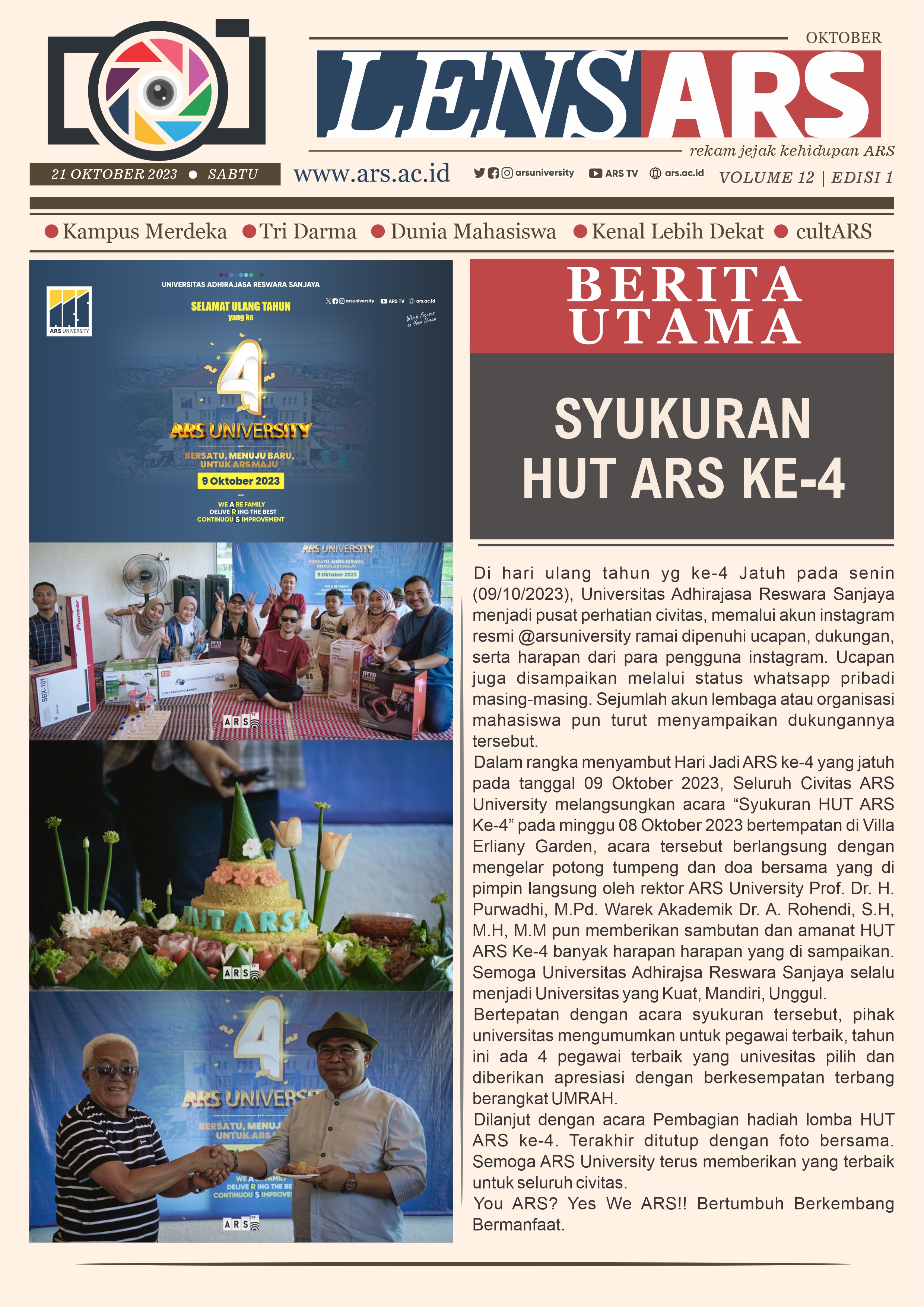 Lensa ARS Edisi I - Volume 12, 21 Oktober 2023