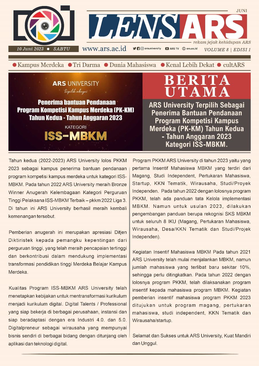 Lensa ARS Edisi I - Volume 8, 10 Juni 2023