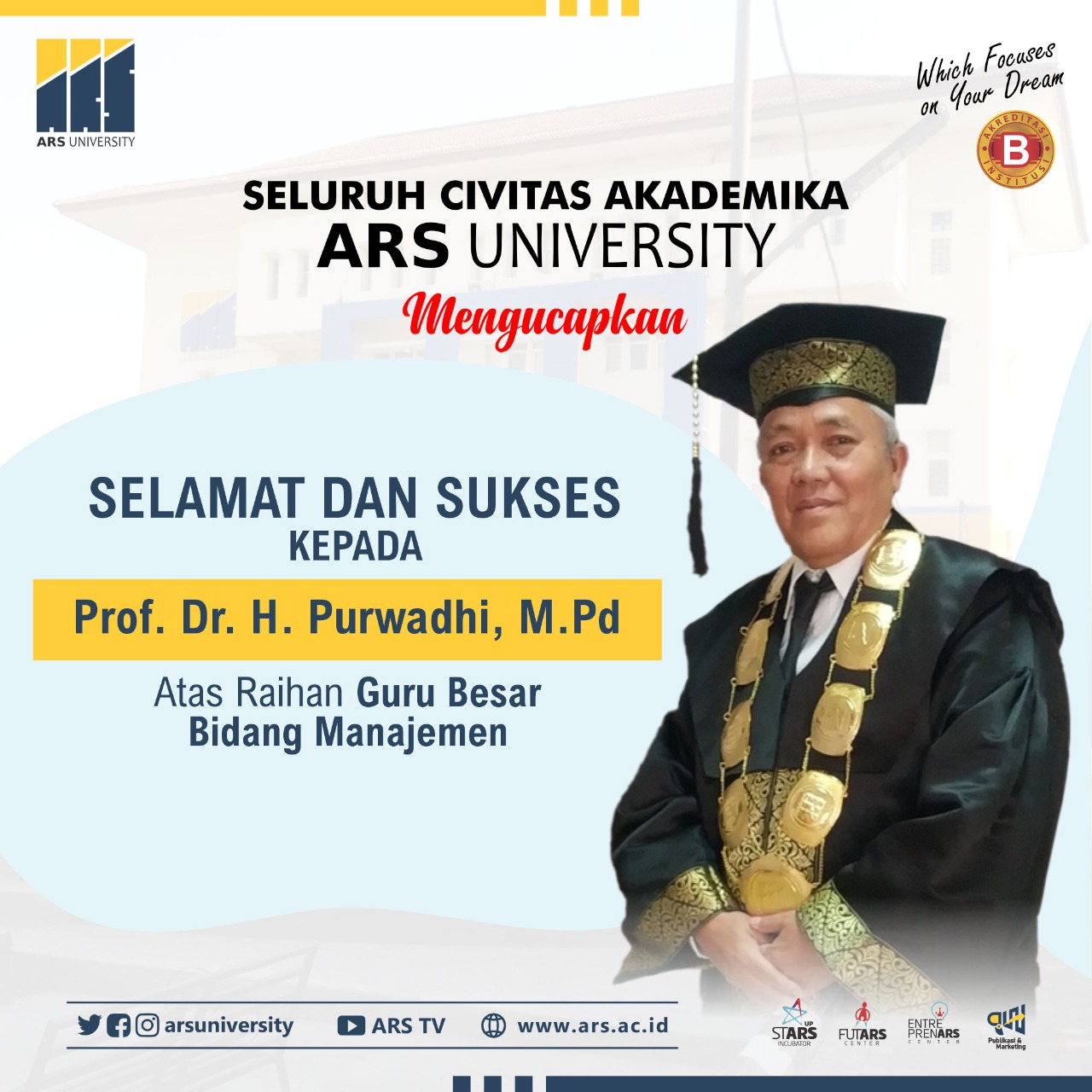 Rektor ARS University Raih Gelar Profesor
